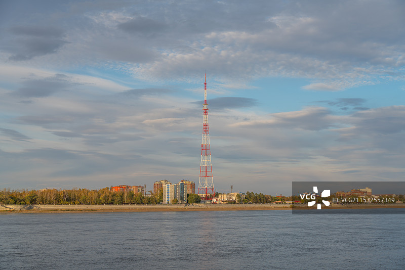 俄罗斯哈巴罗夫斯克市电视塔图片素材