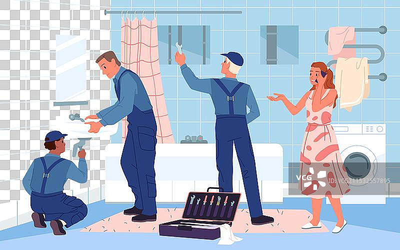 浴室设备维修服务图片素材