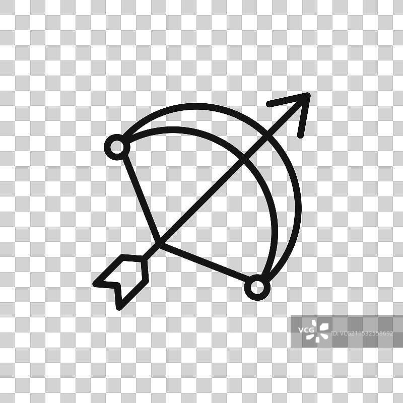 弓箭图标集，射箭弓箭符号图片素材