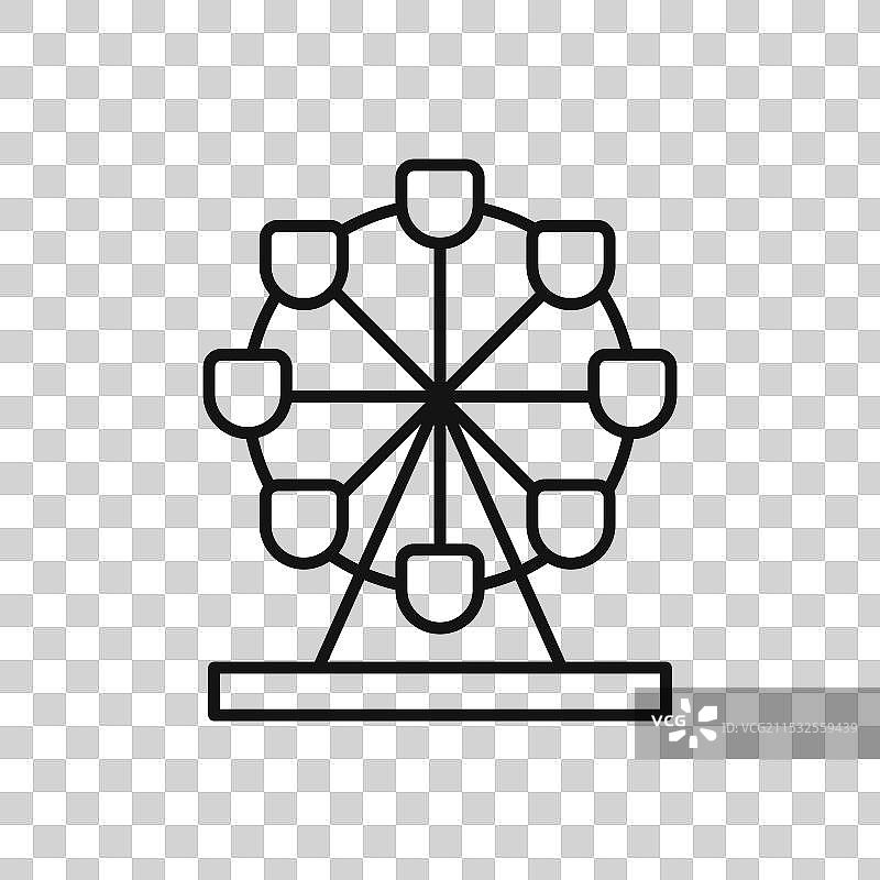 摩天轮图标集，公园节日旋转木马游乐设施图片素材