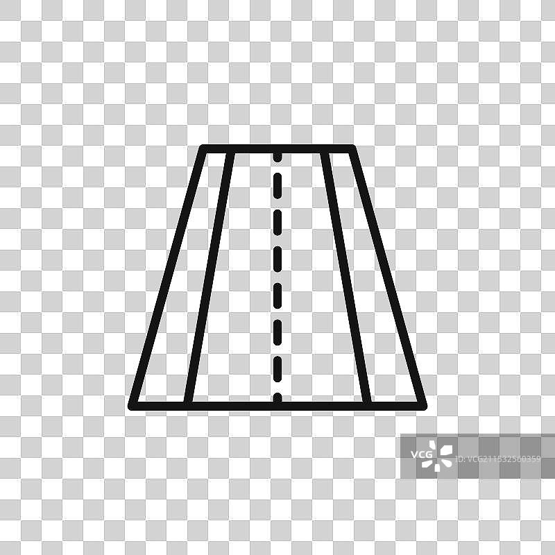 公路图标集，直线高速公路符号，空白图片素材