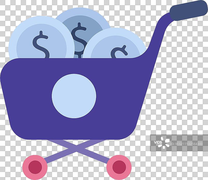 购物车与美元硬币图标图片素材