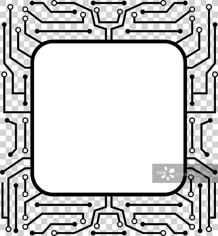 微芯片框架卡通图案图片素材