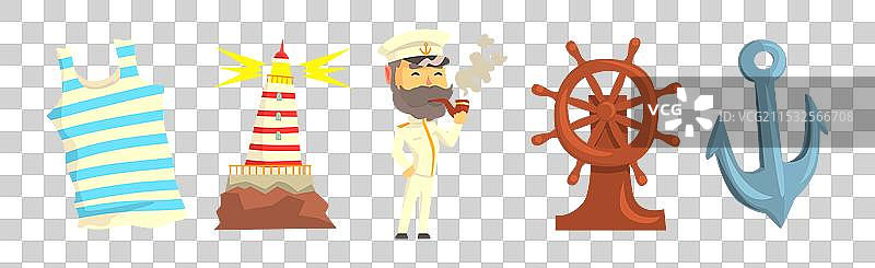 航海的水手物体和属性图片素材