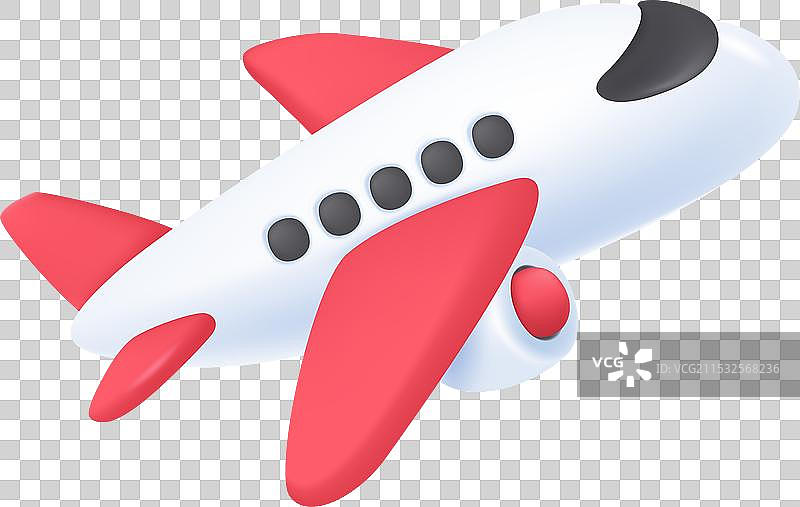 商业飞机起飞简单的3D元素图片素材