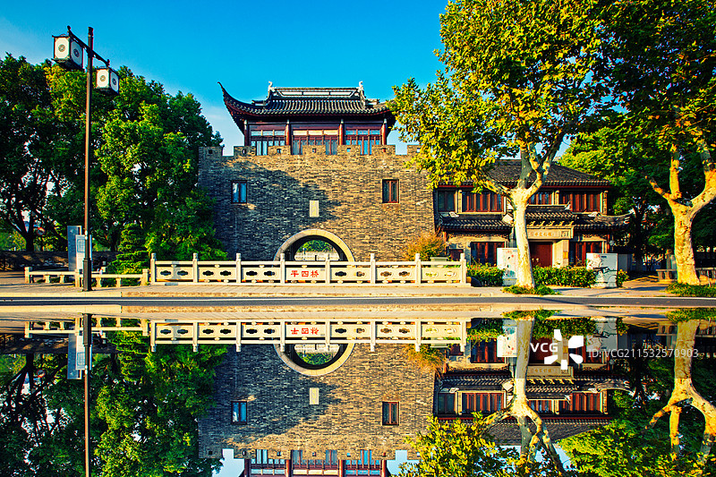 平门闸光影+苏州图片素材