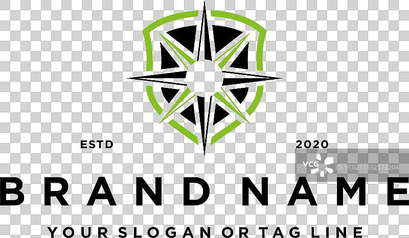 创意指南针盾牌logo设计图片素材