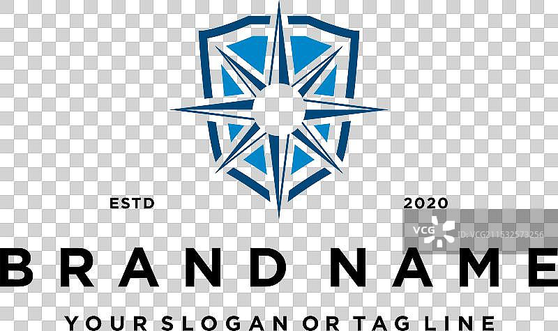 创意指南针盾牌logo设计图片素材