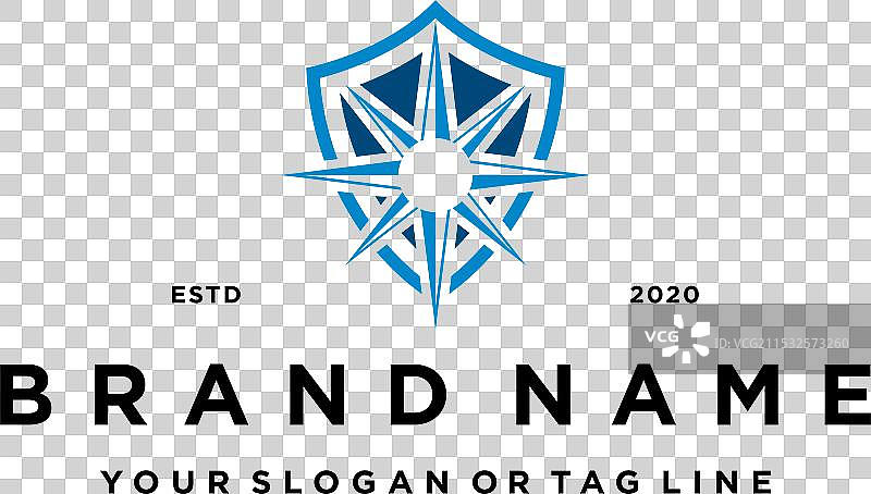 创意指南针盾牌logo设计图片素材