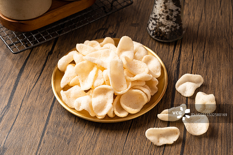 网红美食炸虾片图片素材