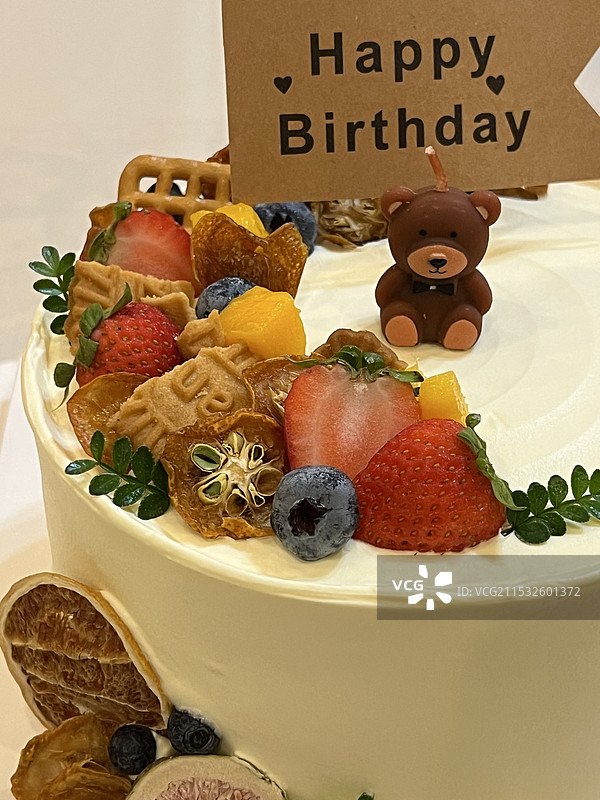 可爱的小熊生日蛋糕图片素材