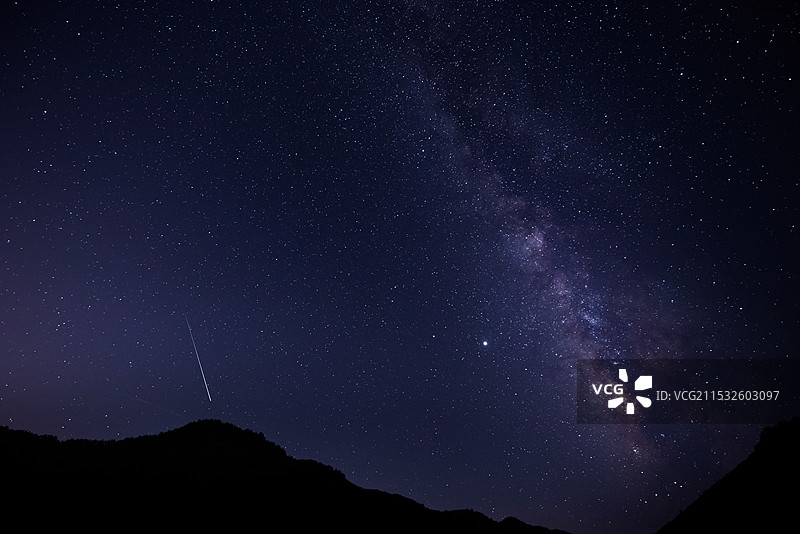 银河星空和流星图片素材
