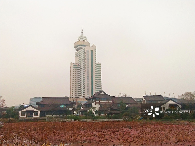 晴空下建筑物的低角度视图图片素材