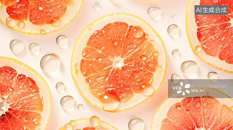 【AI数字艺术】清新西柚背景图片素材