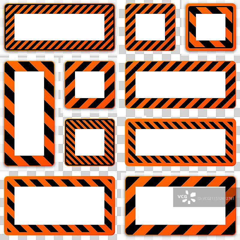 各种带有斜线的空白警告标志图片素材