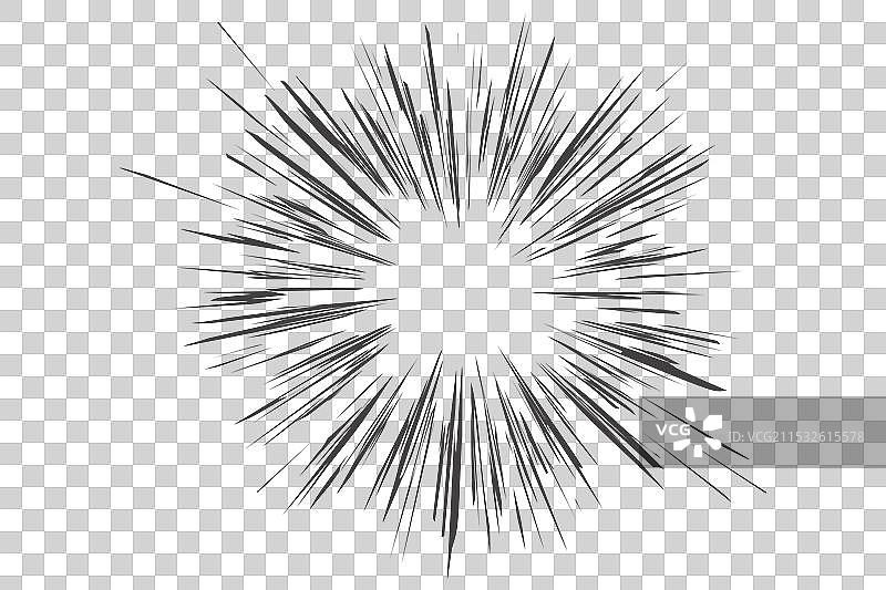 漫画中的放射状速度线爆发图片素材