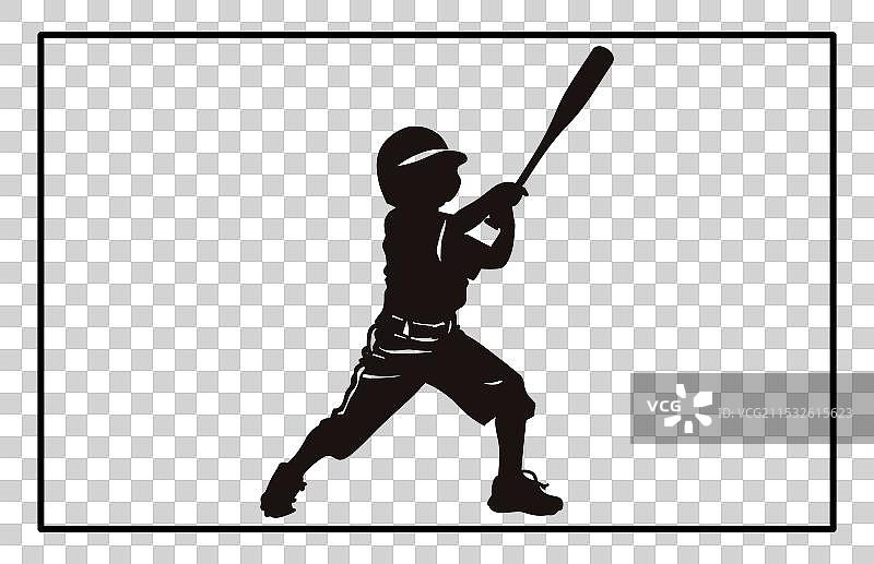 棒球儿童剪影库存图片素材