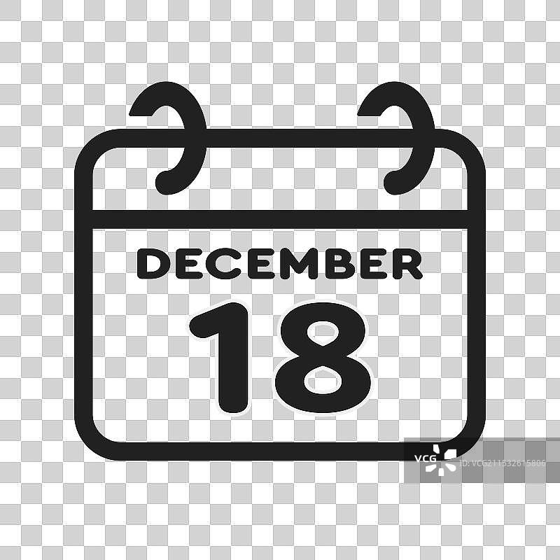 日历图标 - 12月18日图片素材