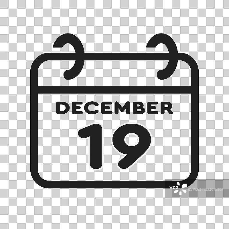 图标页面日历 - 12月19日图片素材