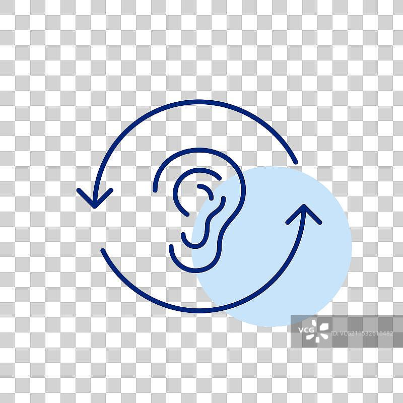 耳朵在刷新箭头音频重播设置中图片素材