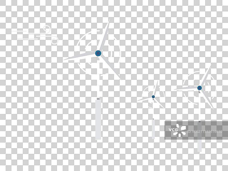 三台风力涡轮机在上面发电图片素材