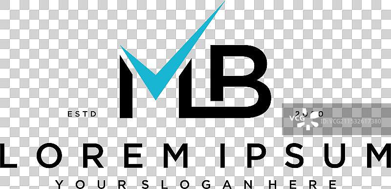 创意字母MB检查清单logo设计概念图片素材