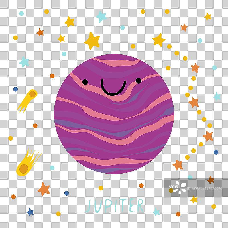 适合儿童的行星太阳系，木星与图片素材