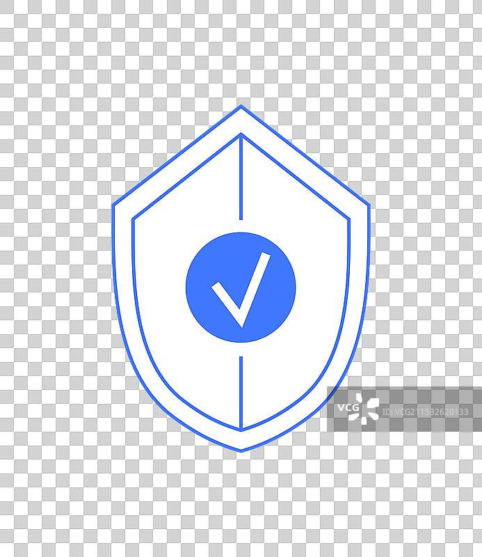 带有勾号的盾牌图标象征安全性图片素材