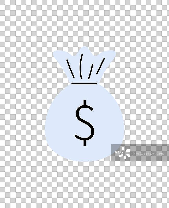 带有美元符号的蓝色钱袋图标图片素材