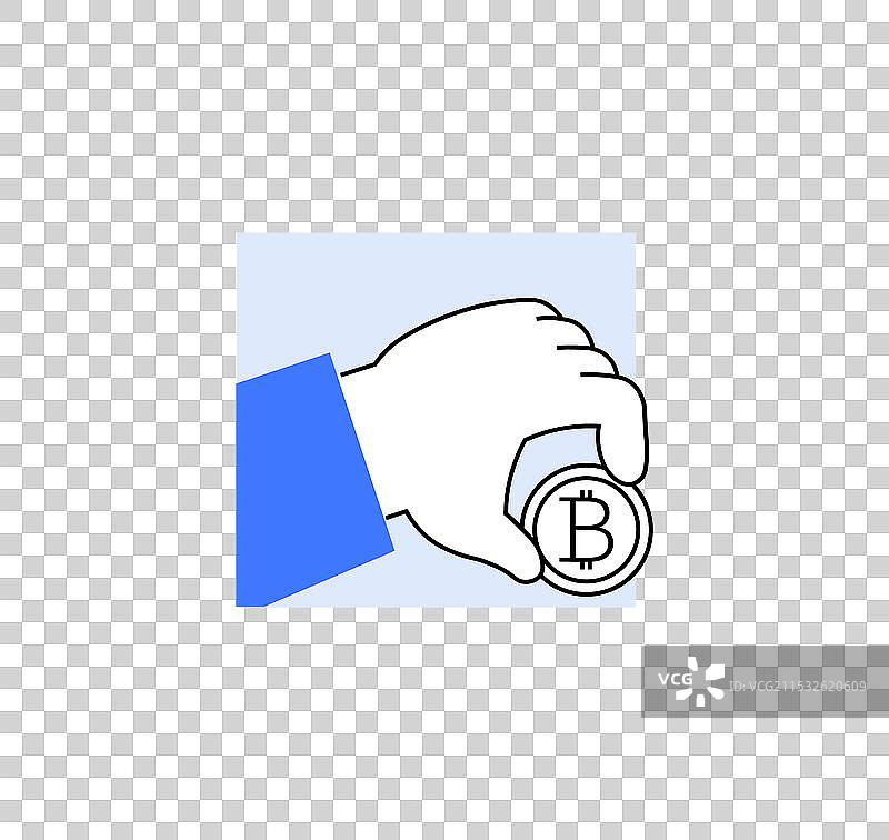 手握比特币展示加密货币图片素材