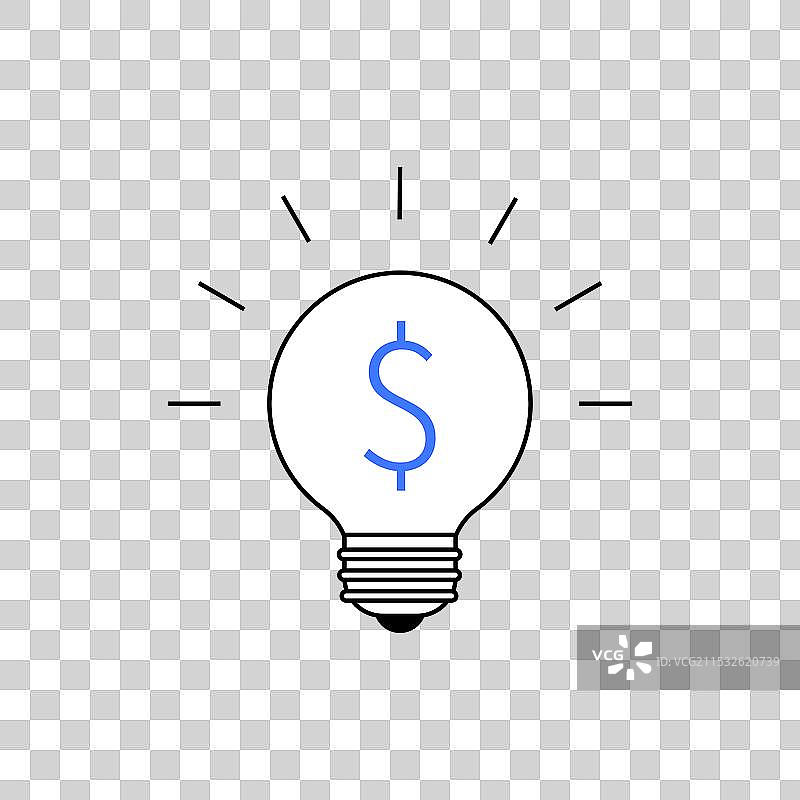 象征创新的带有美元符号的灯泡图片素材