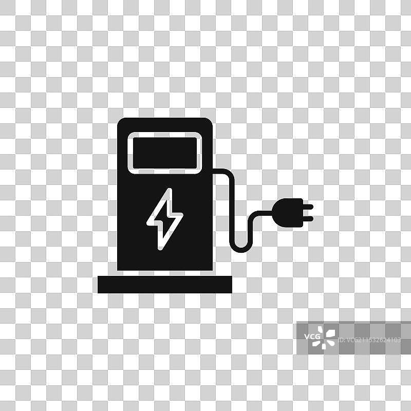 电动车充电站图标集图片素材