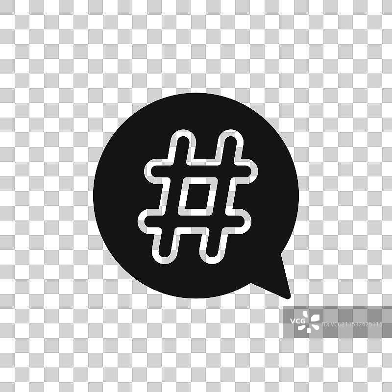 社交媒体标签符号的热门话题图标集图片素材