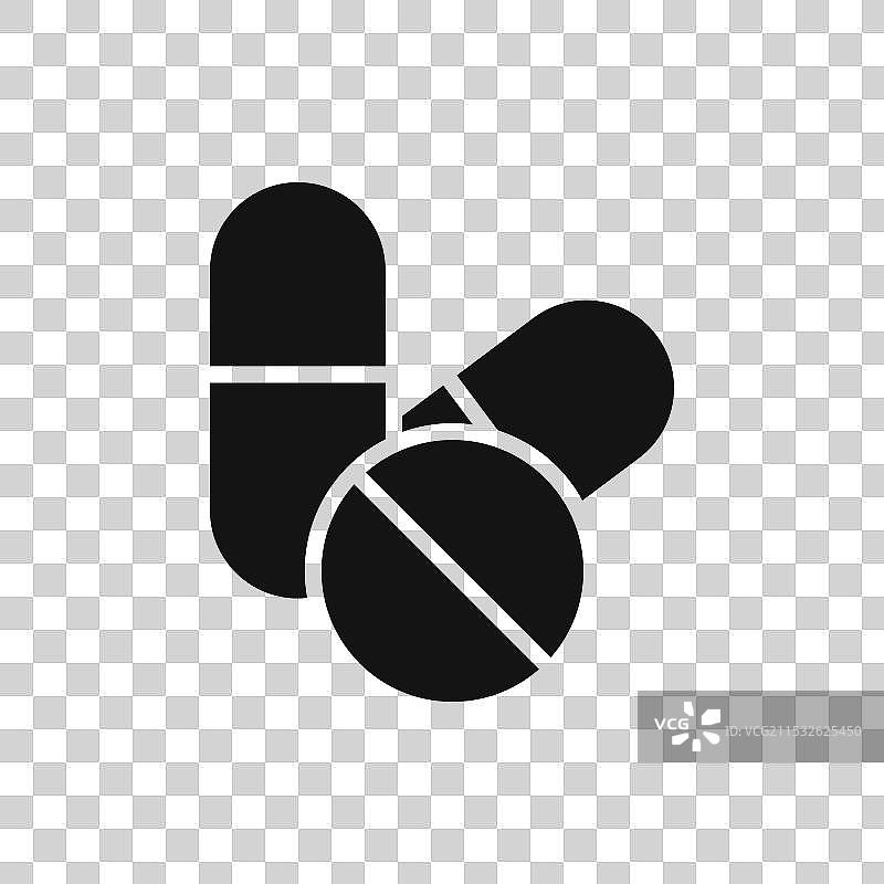 抗生素药丸或片剂的医学图标集图片素材