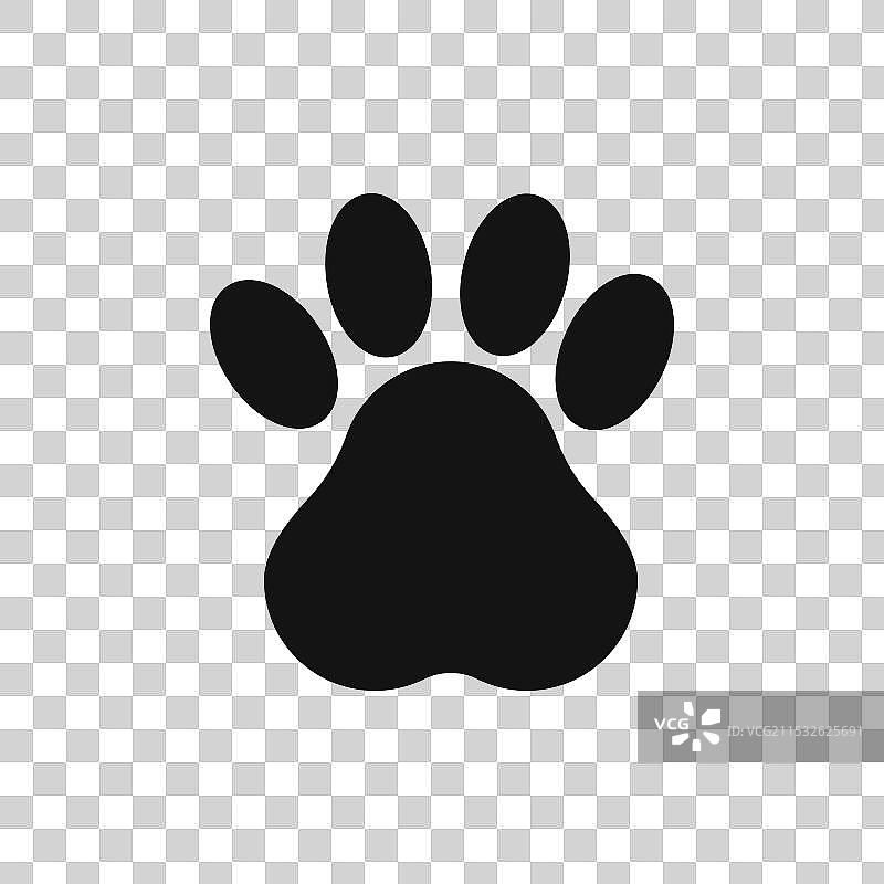 宠物爪印图标集，包含狗或猫的足迹符号图片素材