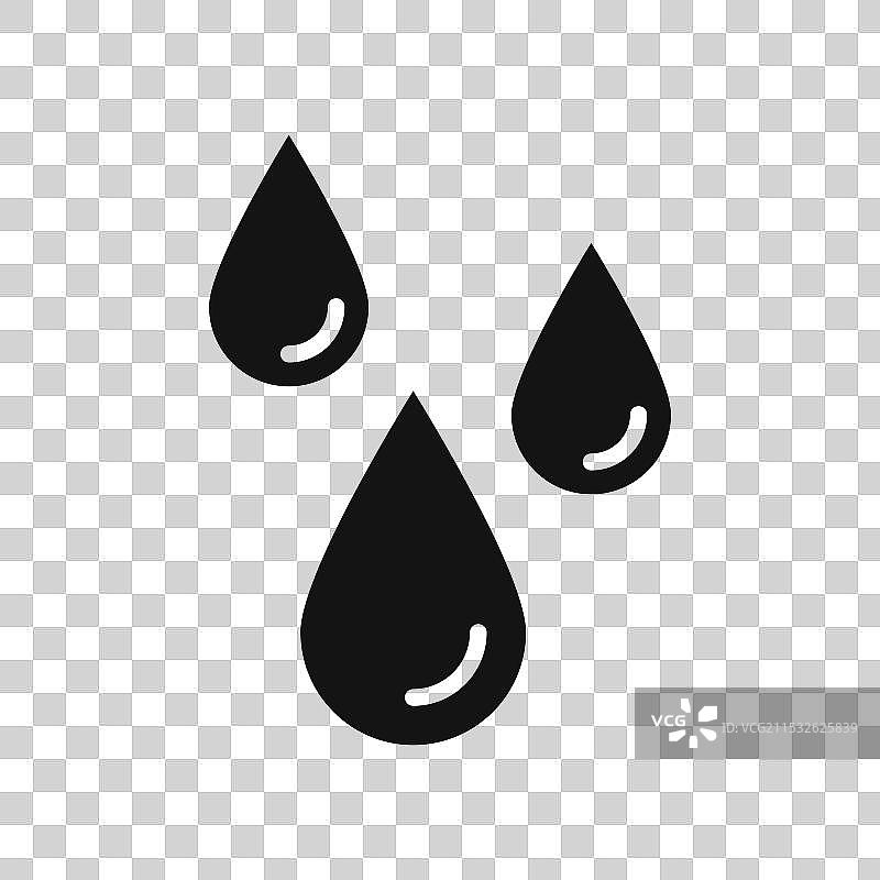 雨滴图标集，油或水滴符号图片素材