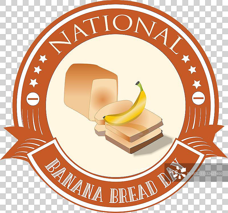 国家香蕉面包日标志和徽章图片素材