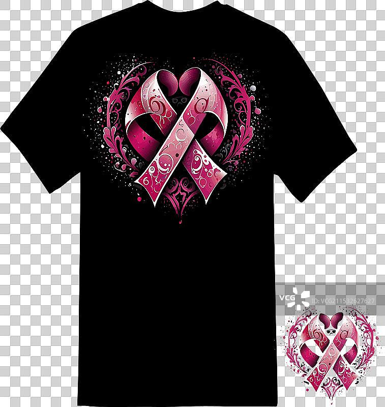 心怀希望的乳腺癌意识T恤图片素材