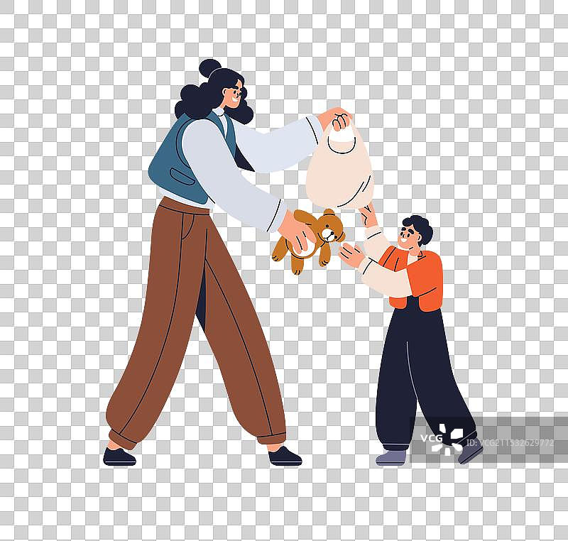 志愿者帮助孩子赠送慈善礼物图片素材