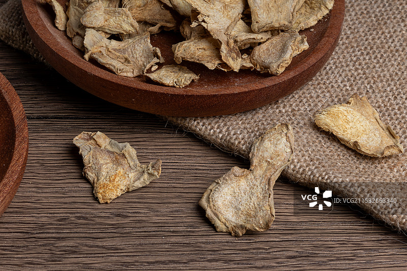 中药材干姜片图片素材