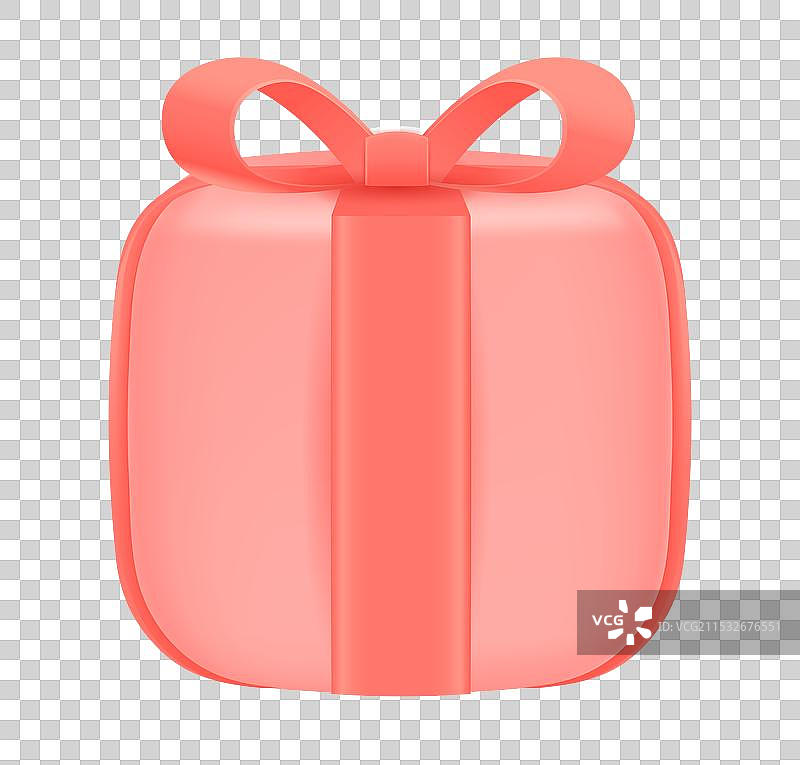 618狂欢大促电商元素 矢量3D渲染的圣诞节粉红色包装的礼物盒 化妆盒 首饰盒元素图片素材