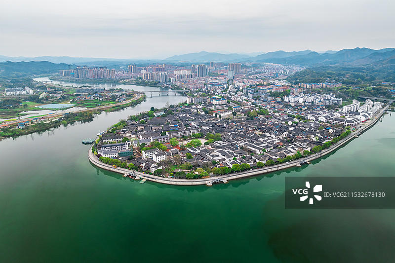 湖南怀化沅江黔阳古城航拍景观图片素材
