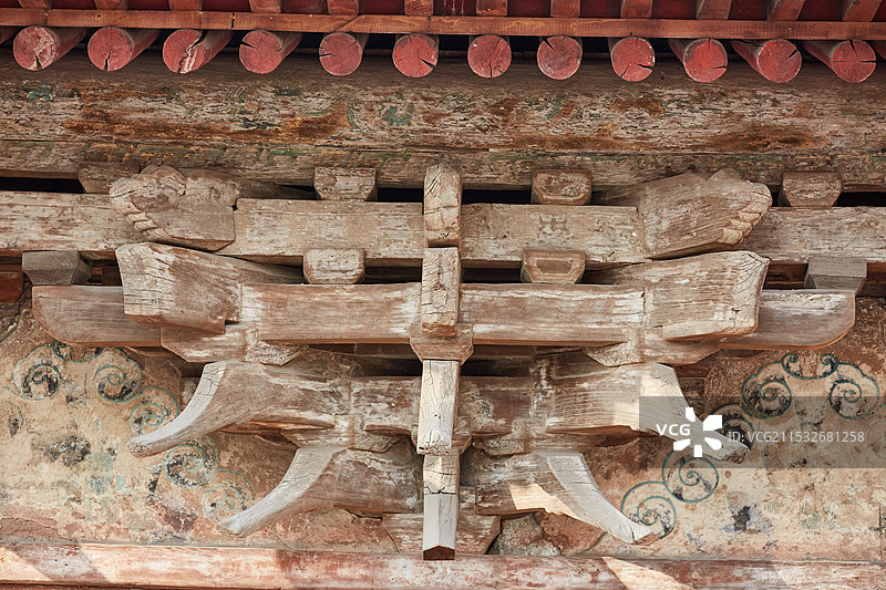 中国古建筑建筑构件斗拱图片素材