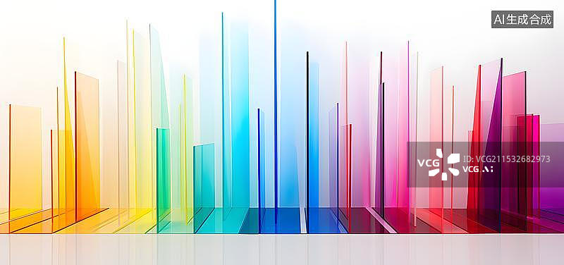 【AI数字艺术】彩色背景下的彩色玻璃排列组合图片素材