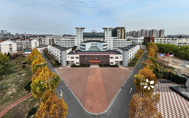 天津商业大学宝德学院航拍图片素材