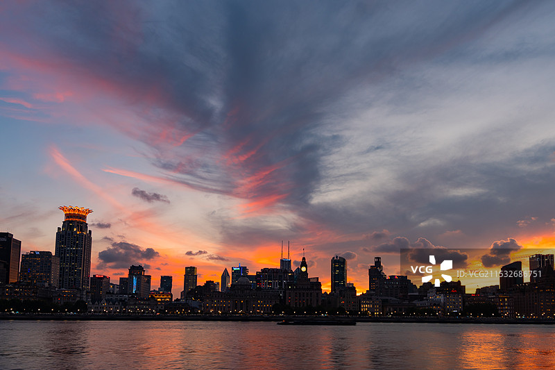 万国建筑群晚霞图片素材