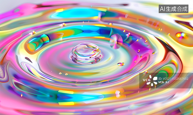 【AI数字艺术】干净的彩色玻璃图片素材