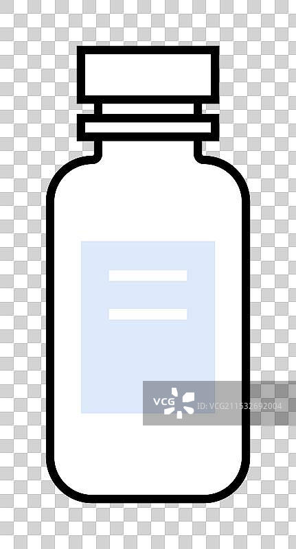 以简化卡通风格绘制的疫苗瓶图片素材