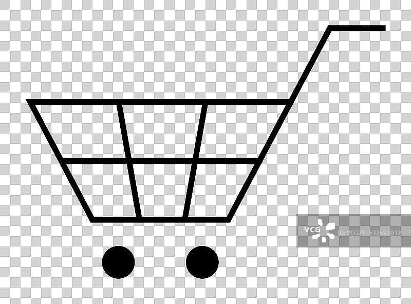 黑白格子设计的购物车图片素材