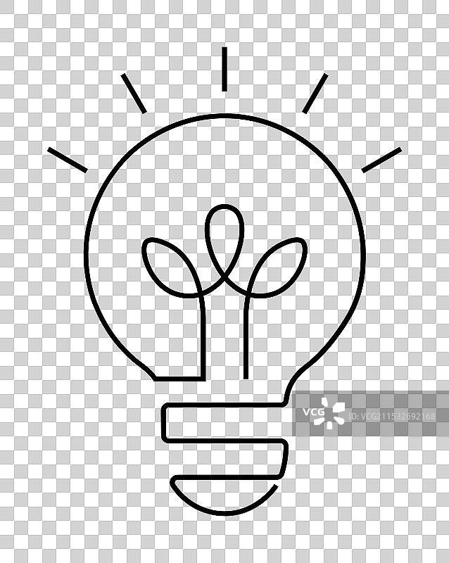 灯泡内长出嫩叶图片素材